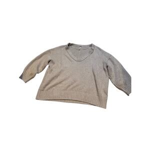 Free People Womens Sweater Size L V-Neck Long Sleeve Knit Relaxed Fit‎